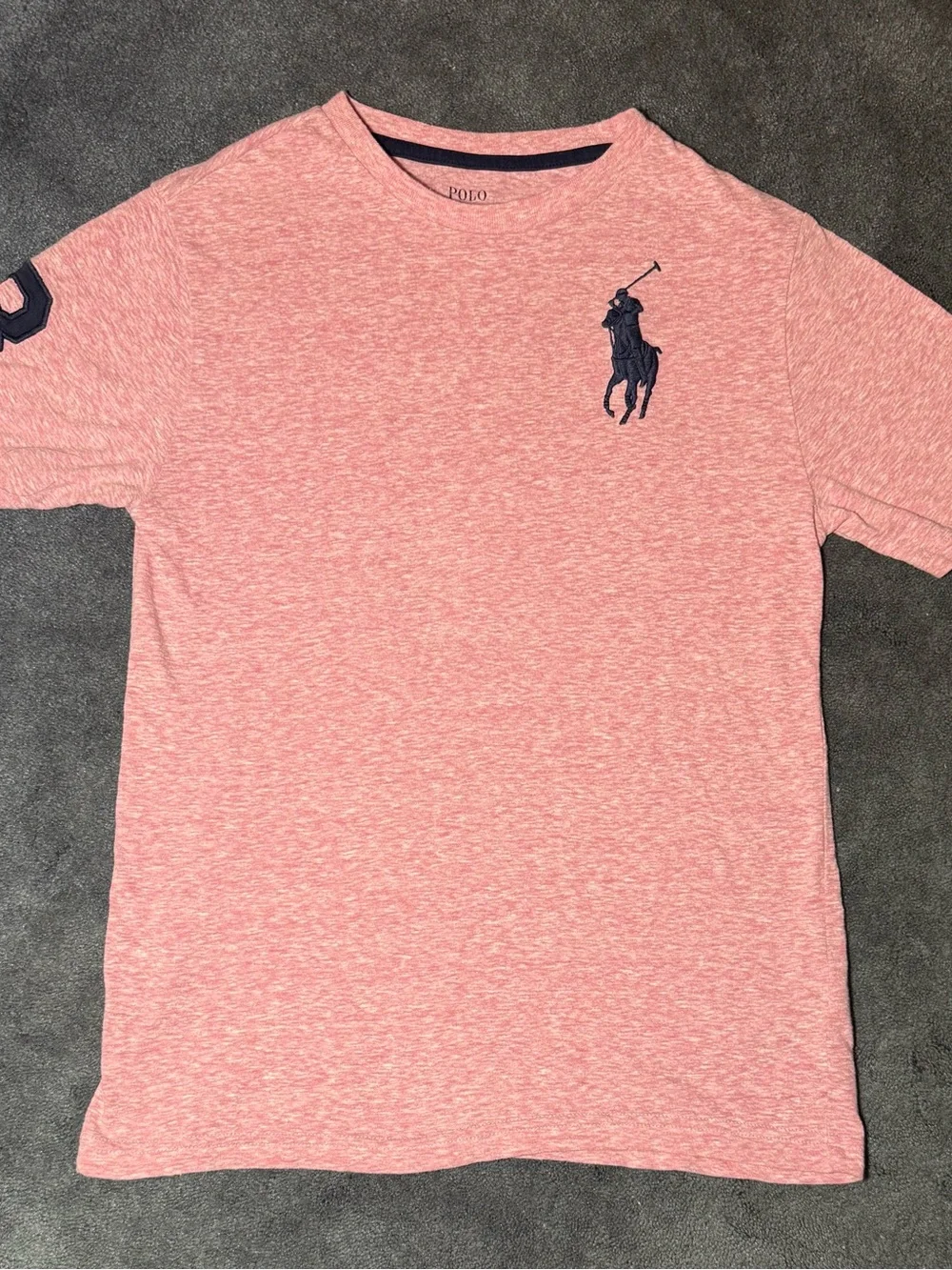 Polo Ralph Lauren Big Pony Short Sleeve T-Shirt Boys 10-12 Pink Red